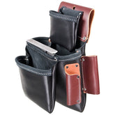 Leather Fastener 3 Pouch Bag